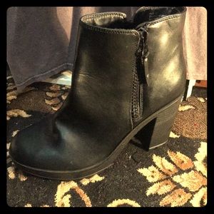 Black zip up booties